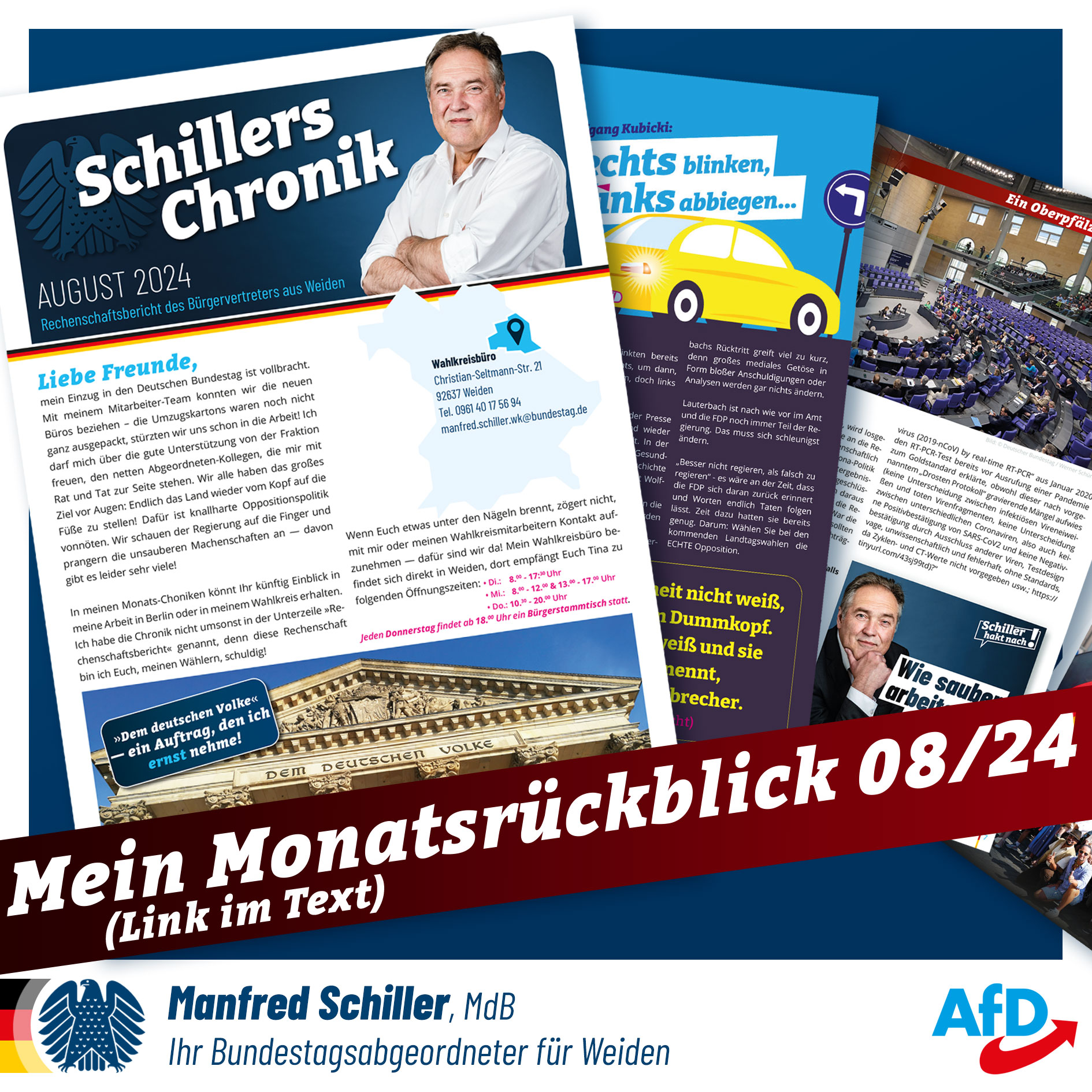 Manfred Schiller MdB - Monatsrückblick August 2024