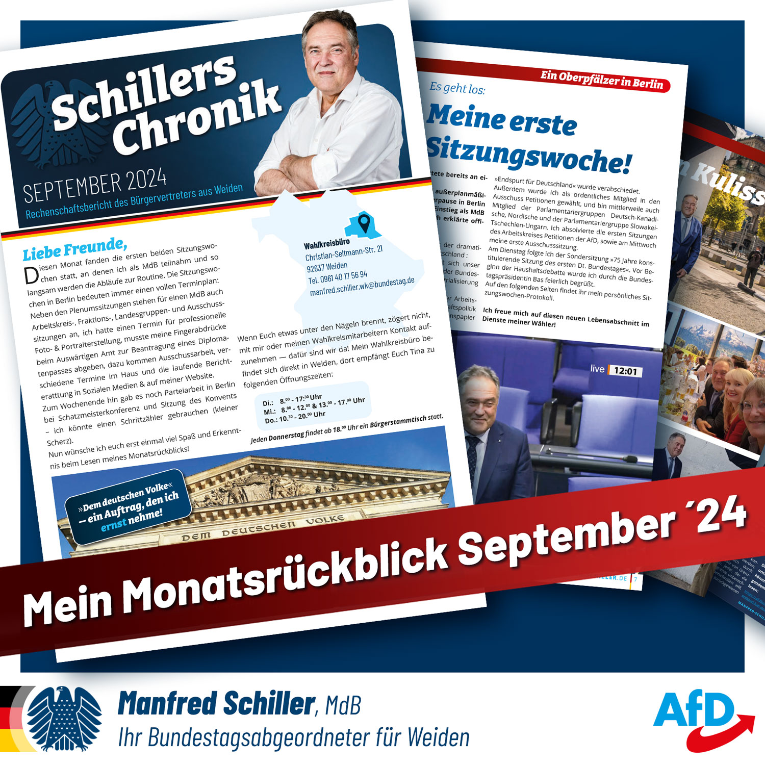 Mein Monatsrückblick September - MdB Manfred Schiller, Weiden i.d. OPf.