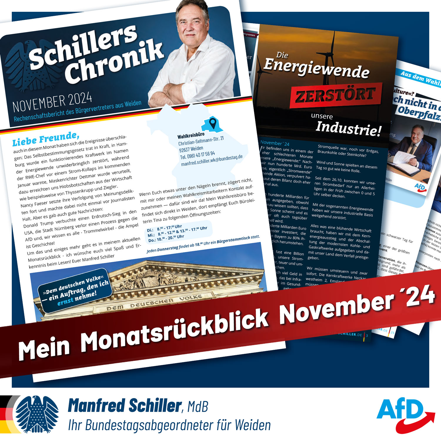 Monatschronik November Manfred Schiller MdB