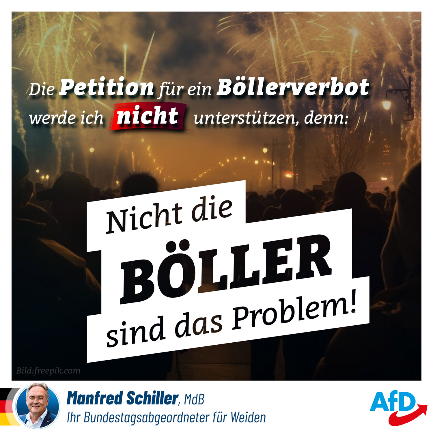 Die Petition der Polizeigewerkschaft werde ich nicht unterstützen, denn: Nicht die Böller sind das Problem!