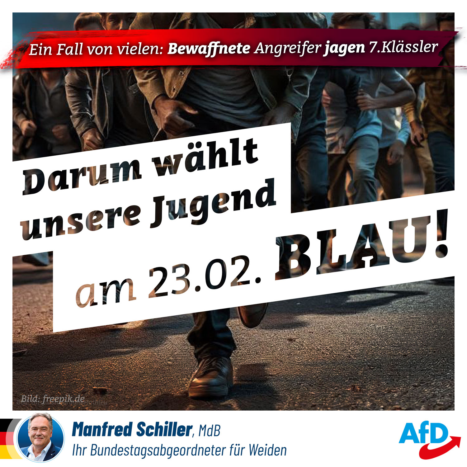 Krieg an Schulen - darum wählt unsere Jugend am 23.03. blau!