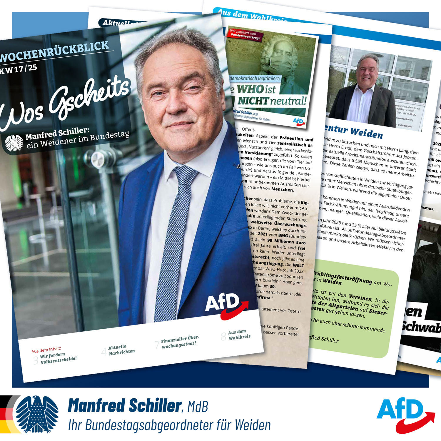 Wos Gscheits KW17/25 - das Abgeordnetenmagazin von Manfred Schiller MdB