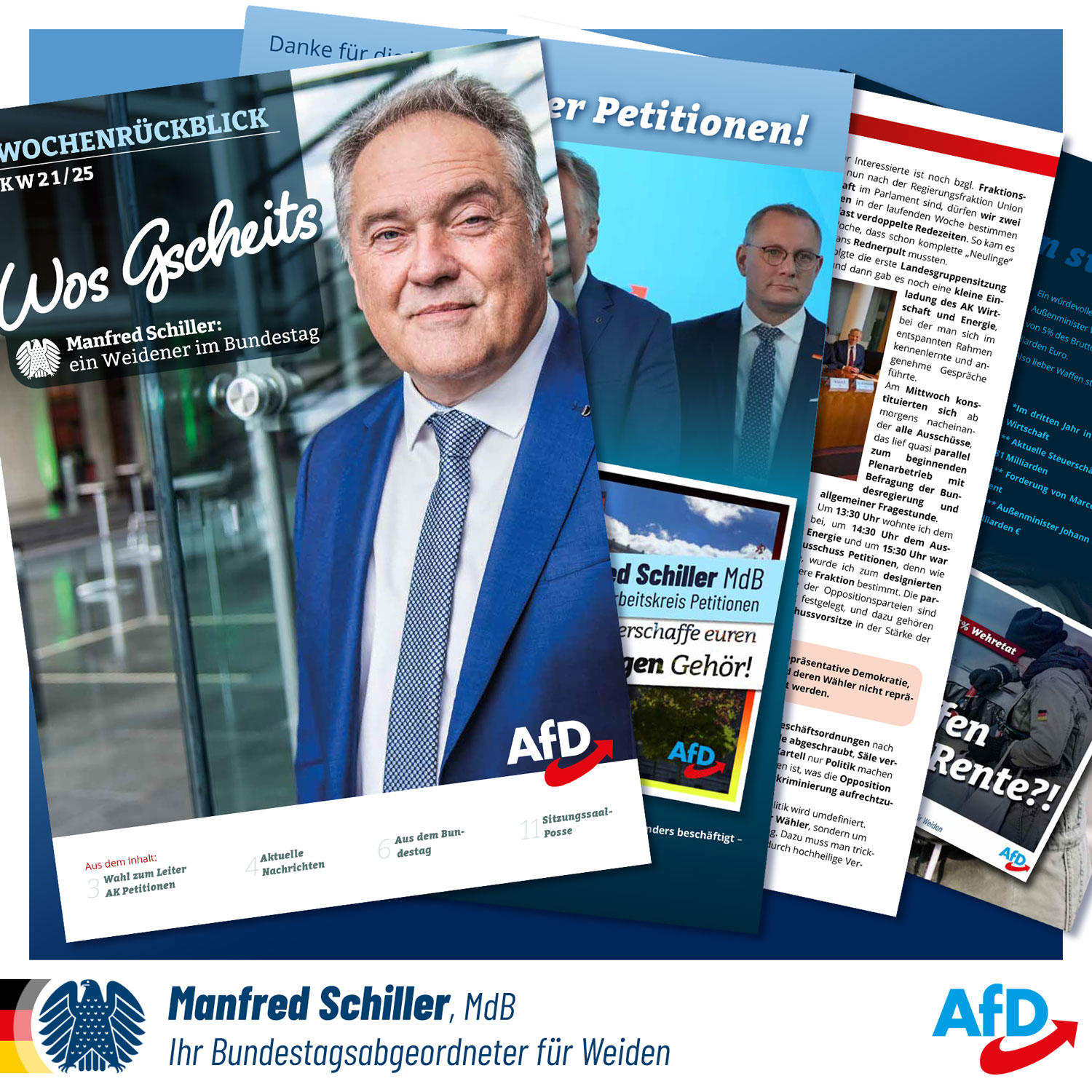 Wos Gscheits - der Wochenrückblick im Abgeordnetenmagazin von Manfred Schiller MdB