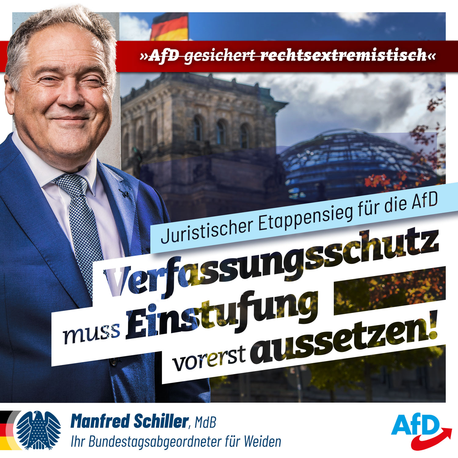 Verfassungsschutz muss AfD-Einstufung vorübergehend aussetzen!