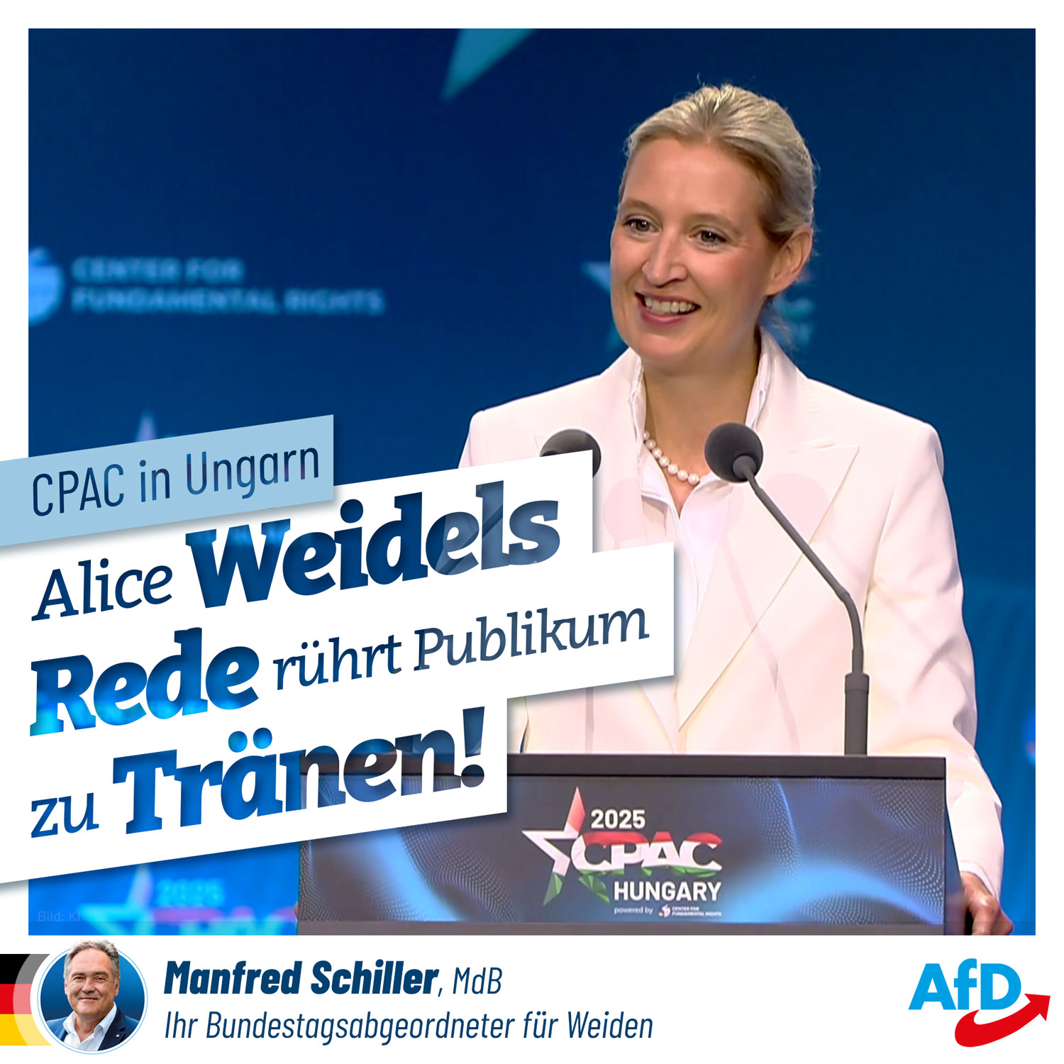 CPAC: Alice Weidels Rede rührt Publikum zu Tränen