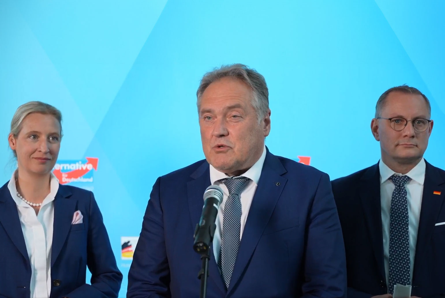 Alice Weidel, Manfred Schiller und Tino Chrupalla