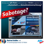 AfD-Plakate in Weiden falsch aufgehängt: Dummheit oder Sabotage?