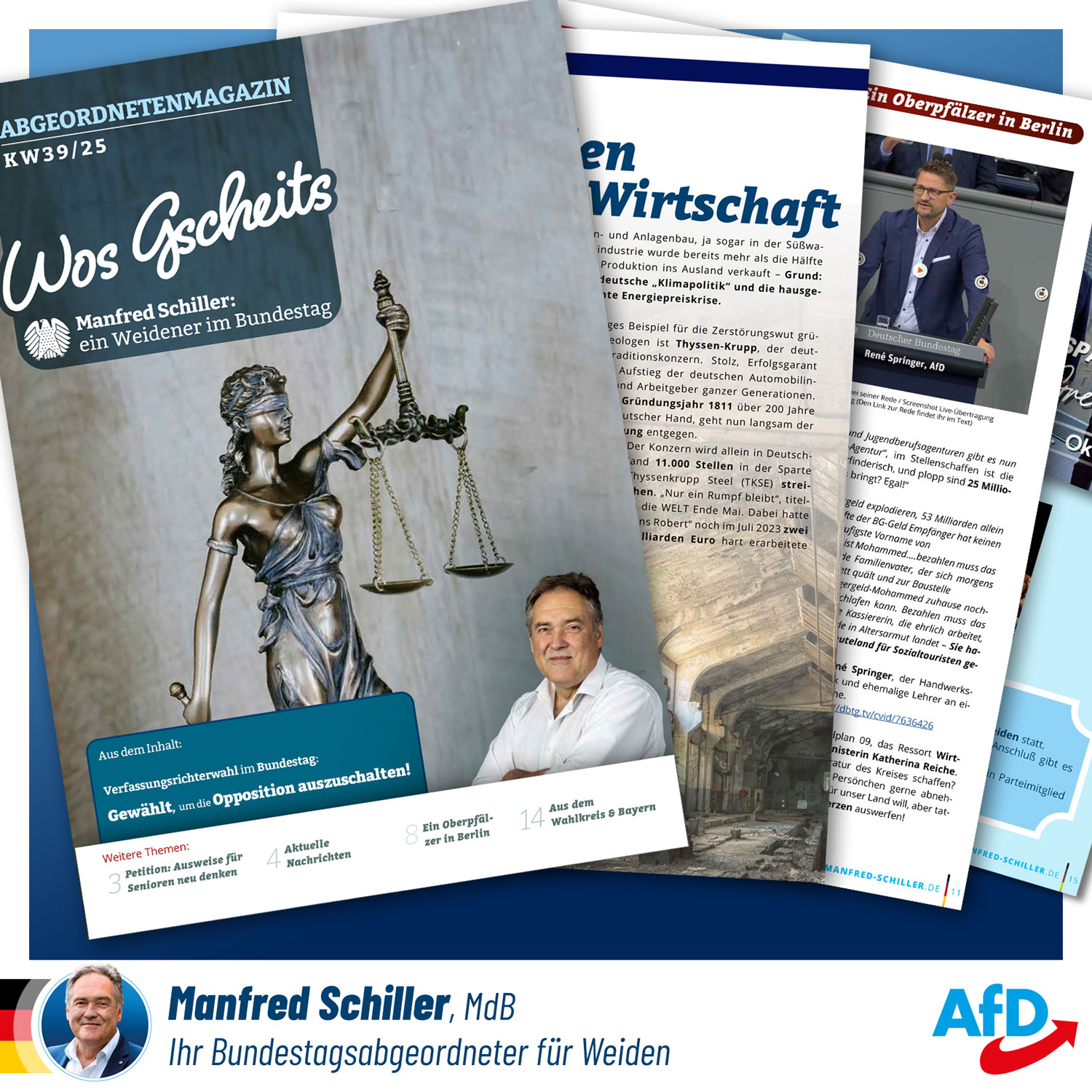 Wos Gscheits – Abgeordnetenmagazin von Manfred Schiller MdB Wos Gscheits - Abgeordnetenmagazin von Manfred Schiller MdB