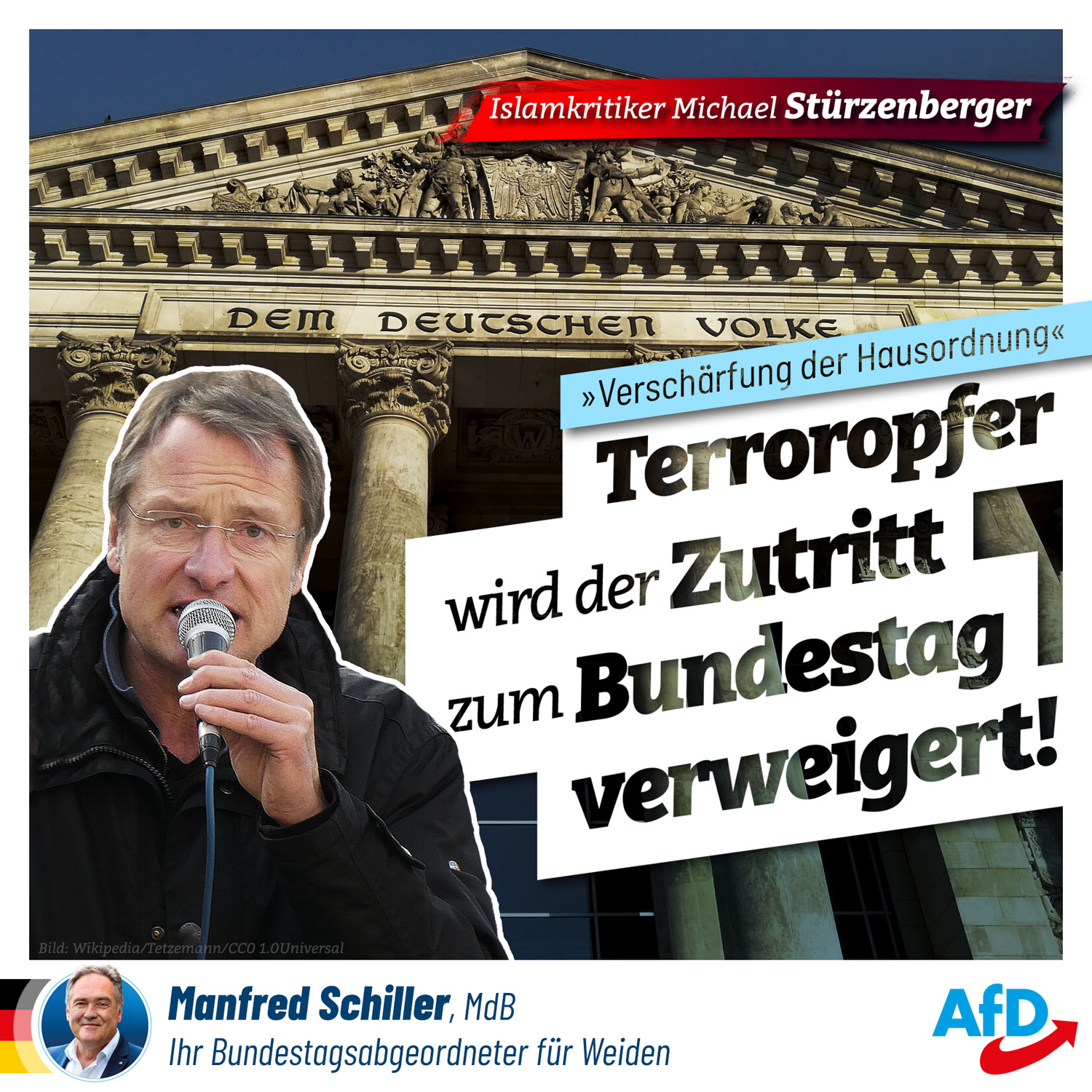 Michael Stürzenberger - Terroropfer wird Zutritt zum Bundestag verweigert