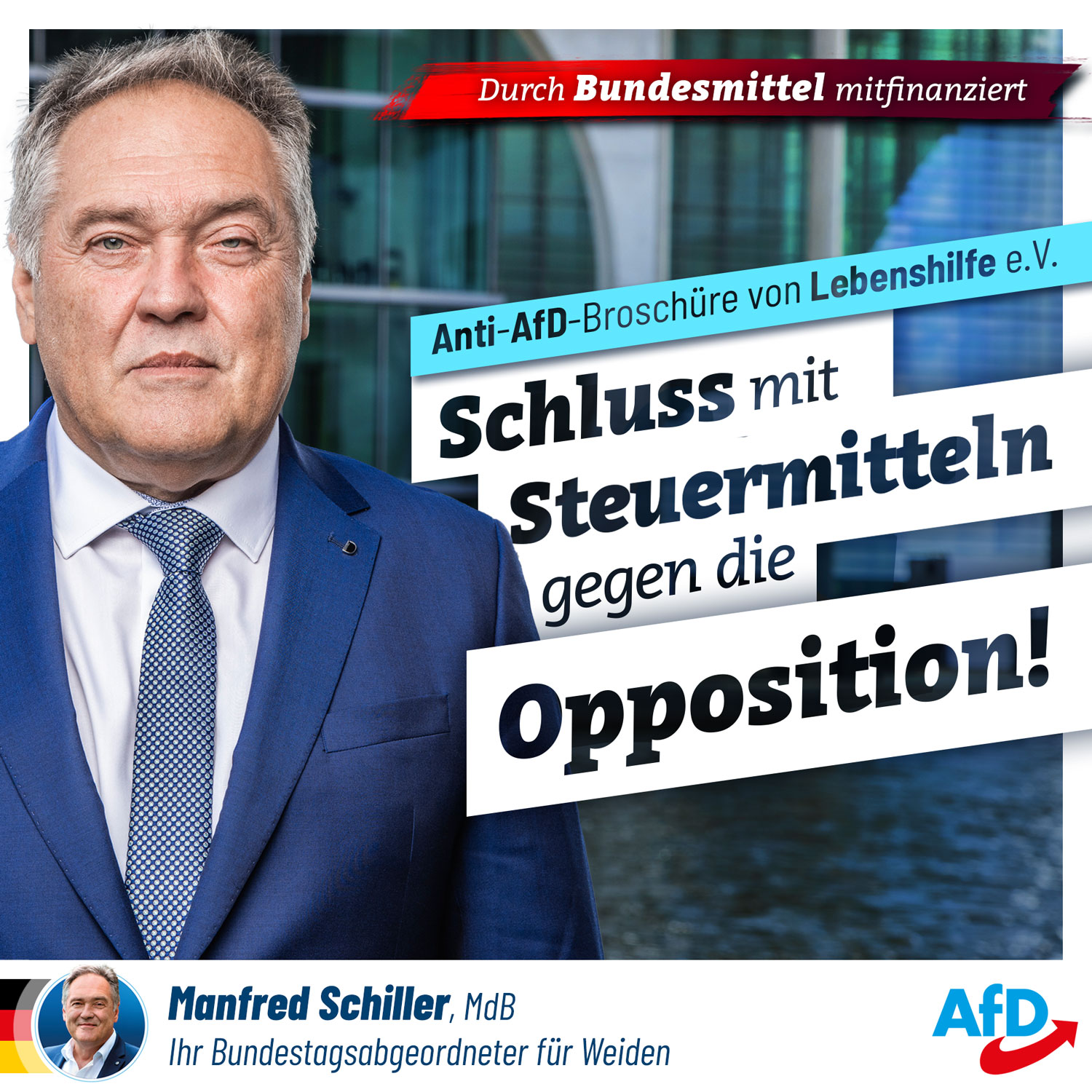 Schluss mit Steuermitteln gegen die Opposition!