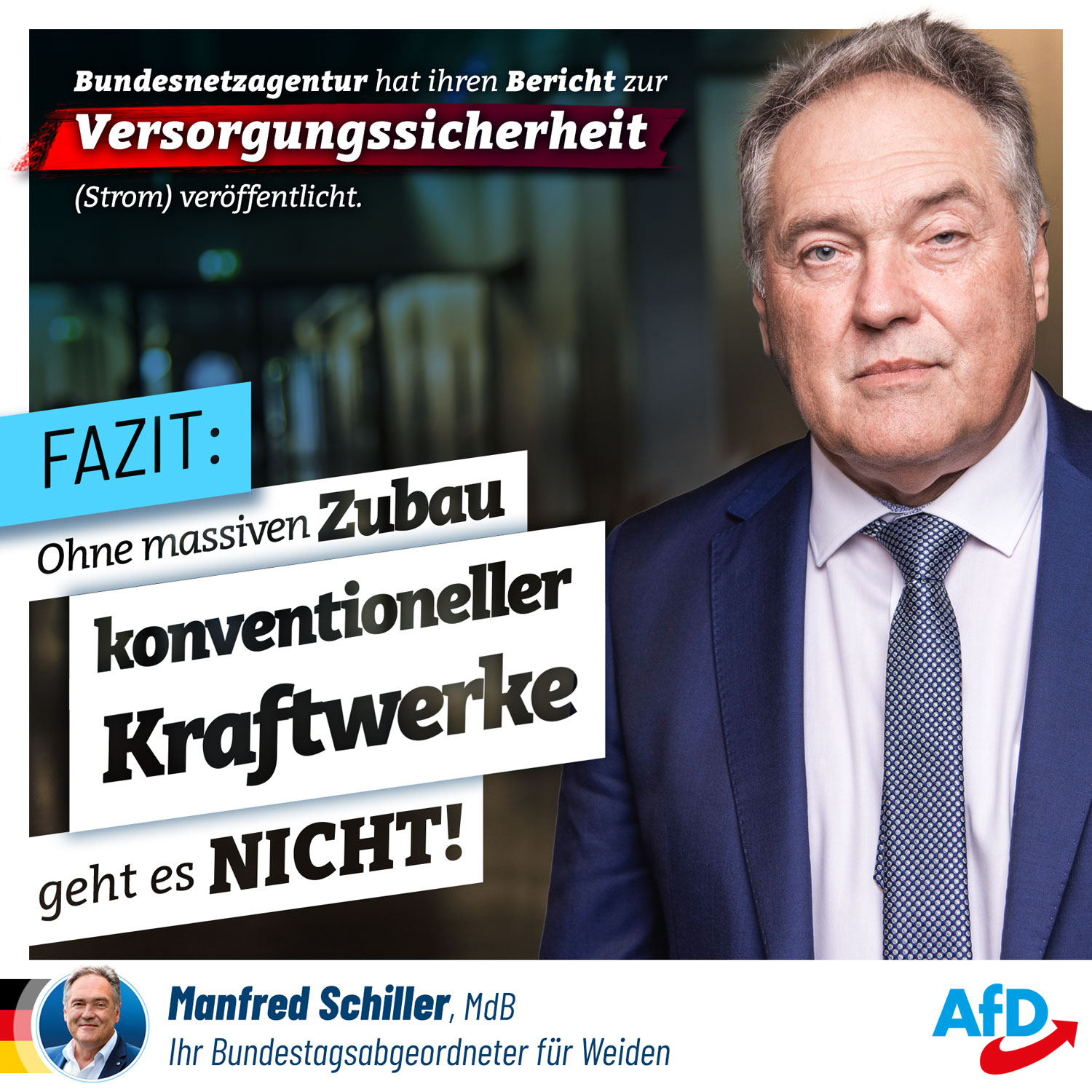 Bericht Versorgungssicherheit Strom, Fazit: Ohne massiven Zubau konventioneller Kraftwerke geht es nicht!