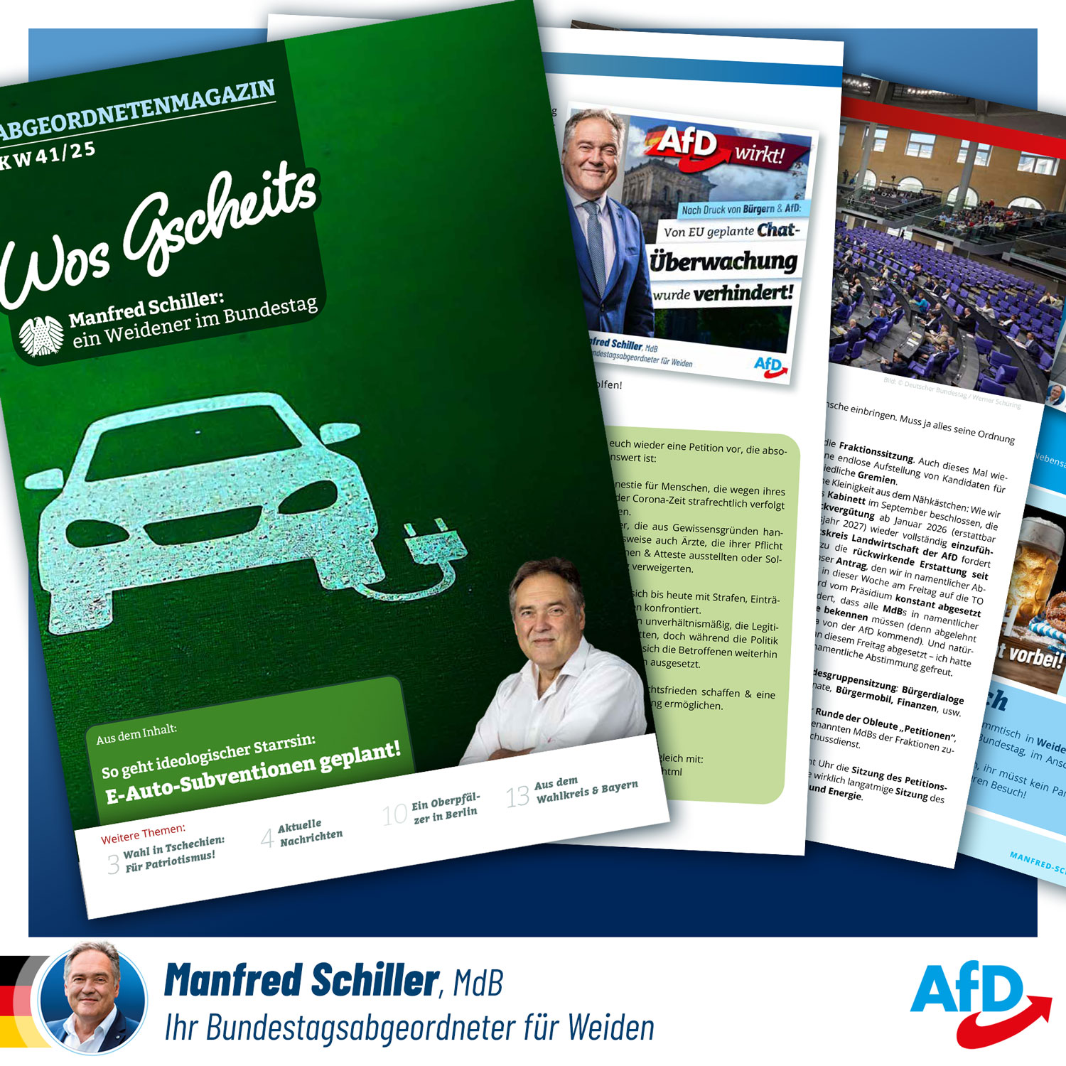 Abgeordnetenmagazin "Wos Gscheits" von Manfred Schiller MdB
