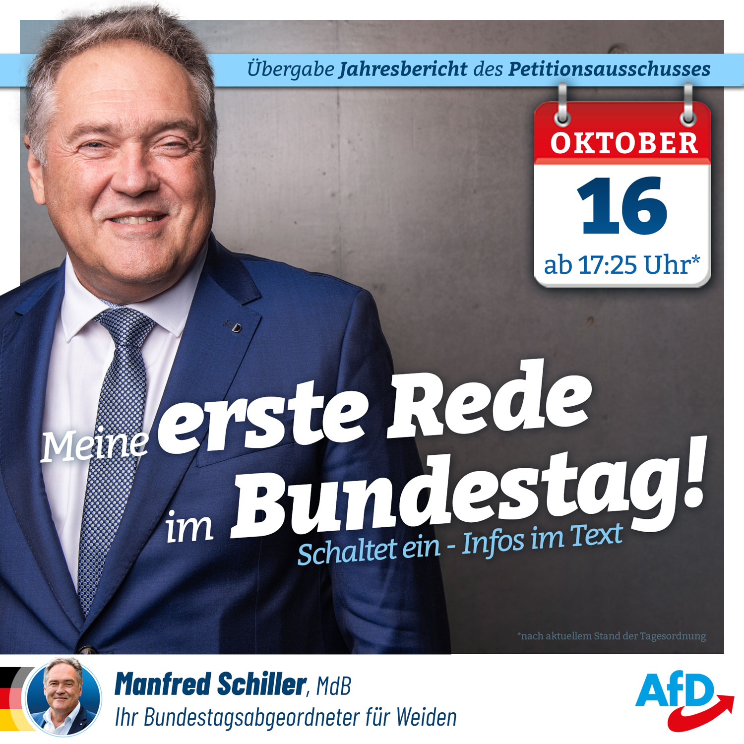 Manfred Schiller MdB – meine erste Rede im Bundestag! Manfred Schiller MdB - meine erste Rede im Bundestag!