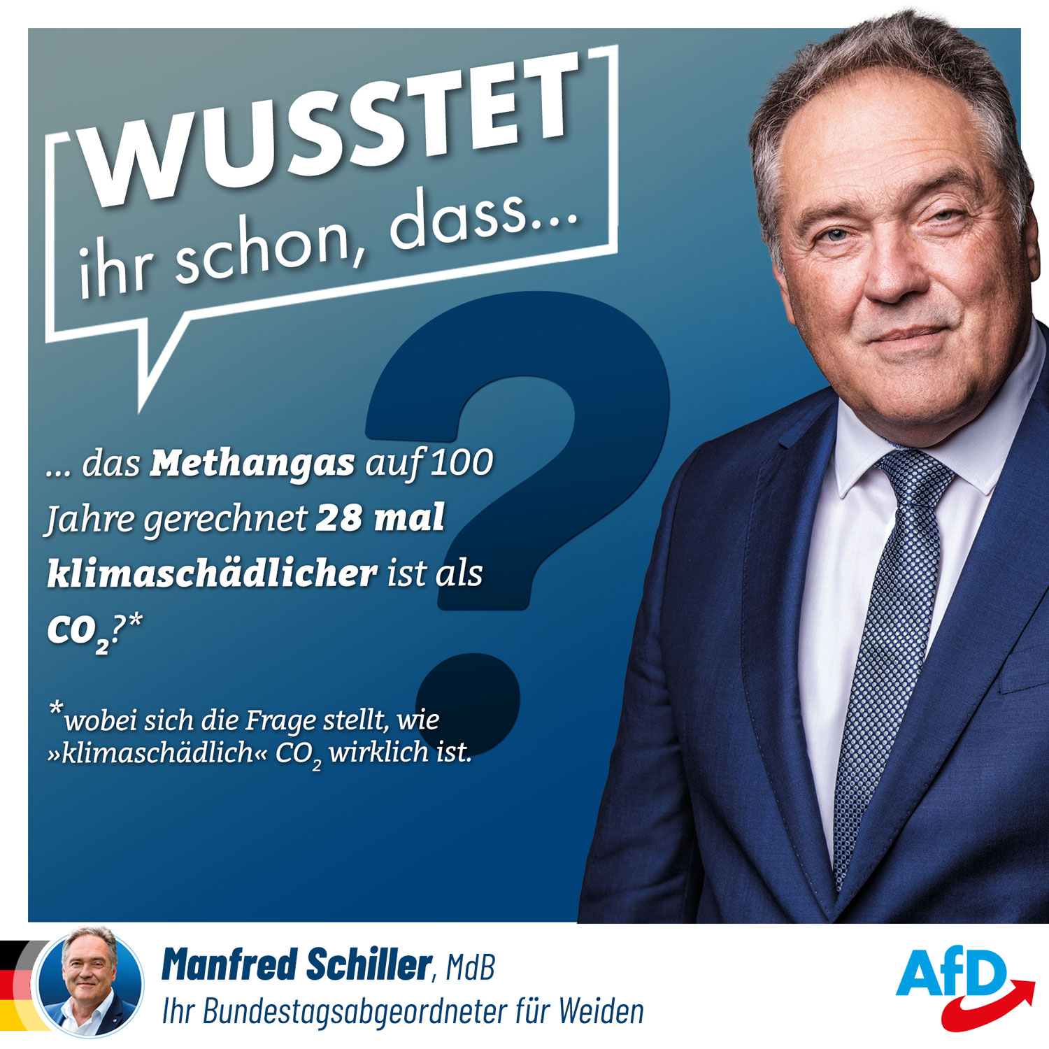 Methangas ist 28 mal klimaschädlicher als Co2