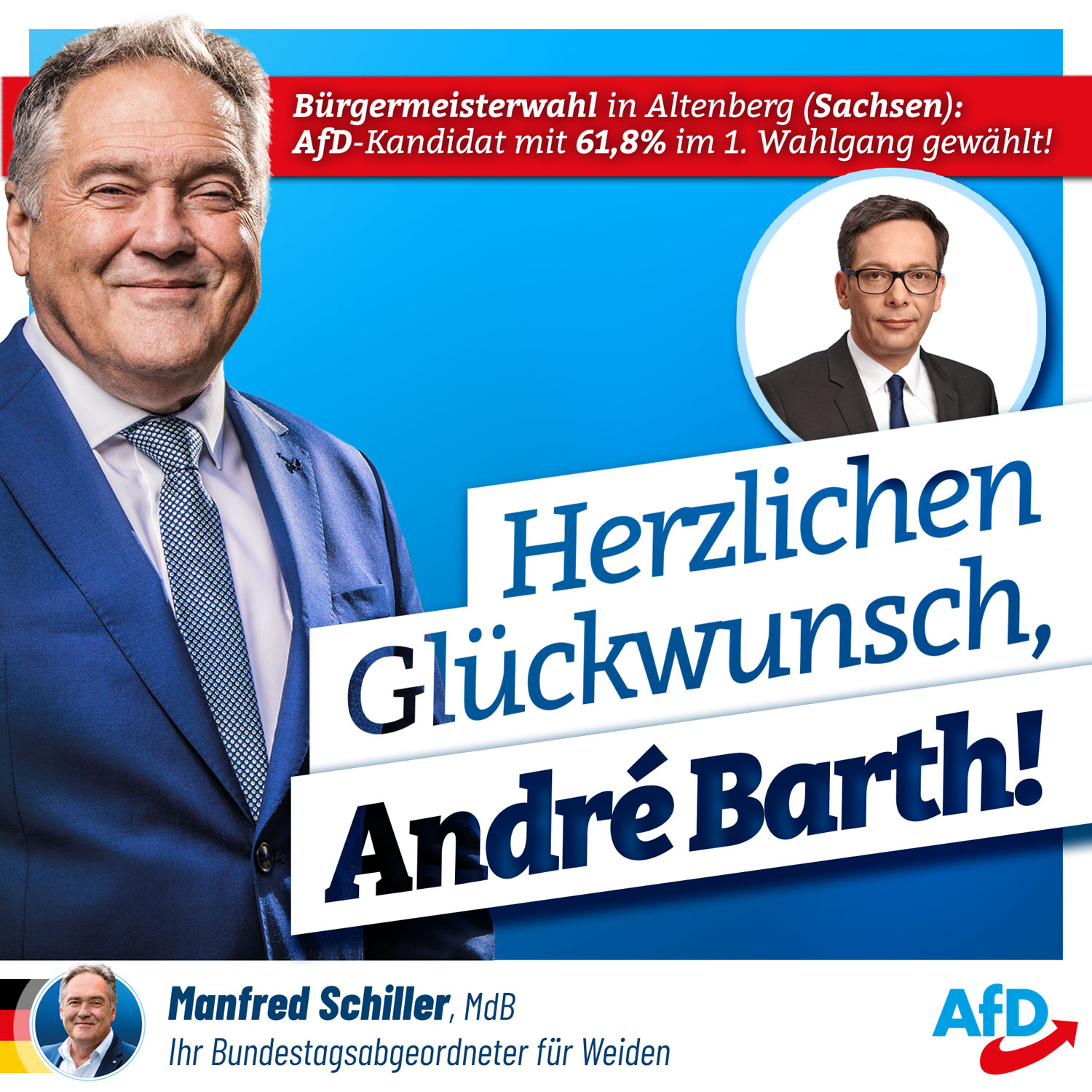 Herzlichen Glückwunsch an AfD-Bürgermeister André Barth! Herzlichen Glückwunsch an AfD-Bürgermeister André Barth!