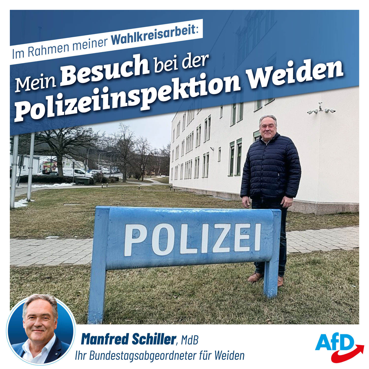 Manfred Schillers Besuch bei der Polizeiinspektion Weiden