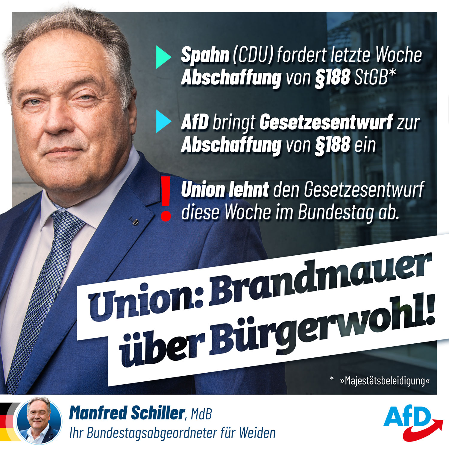 Union: Brandmauer über Bürgerwohl!