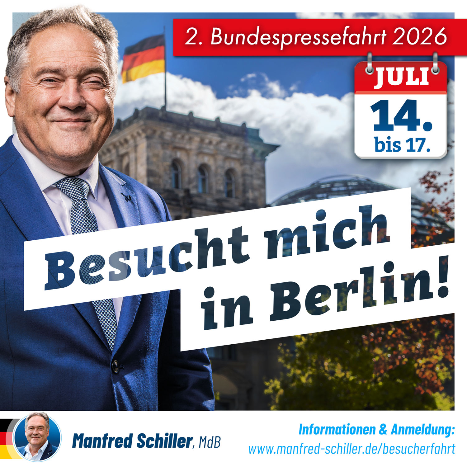 BPA-Fahrt Juli 2026 Manfred Schiller MdB
