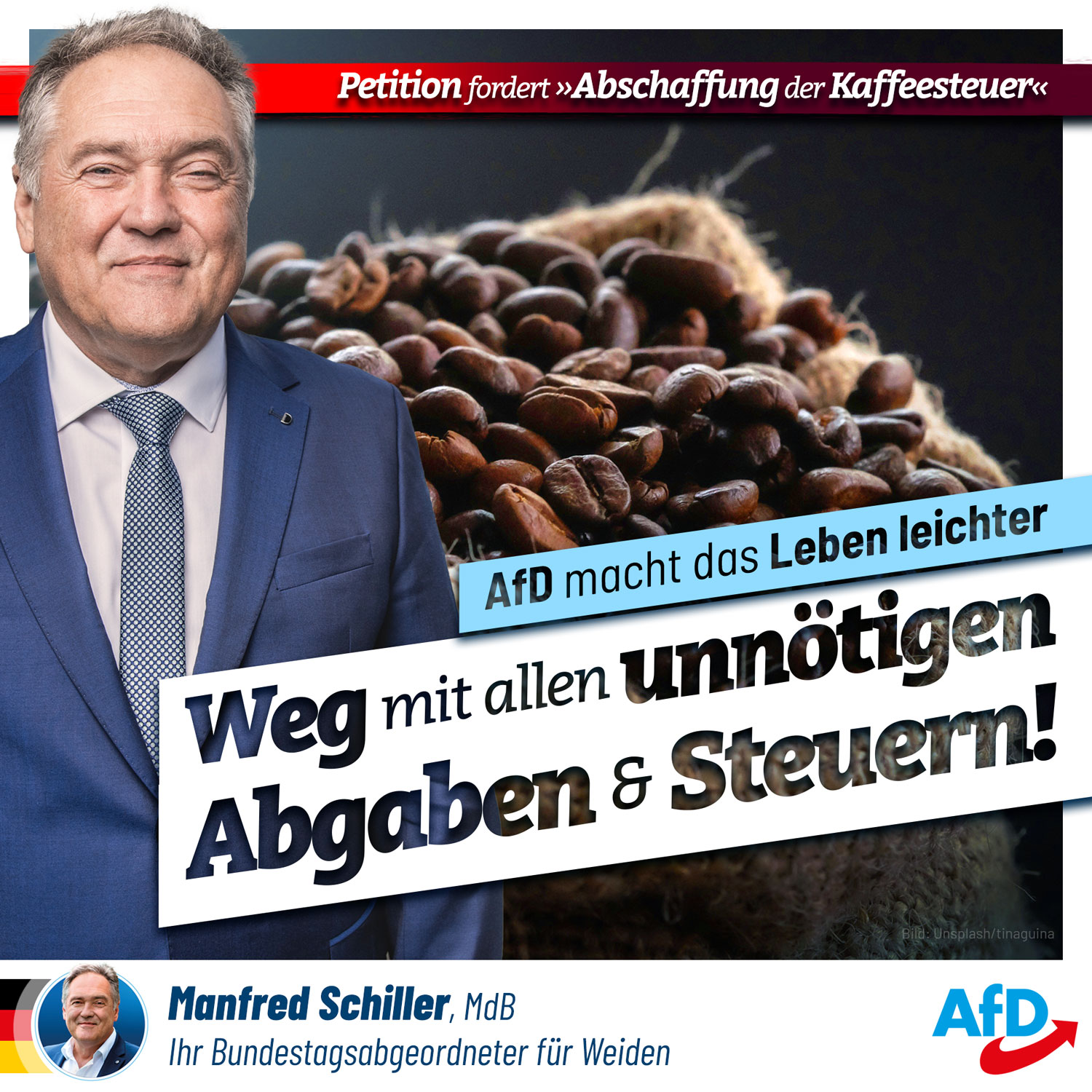 Weg mit unnötigen Steuern und Abgaben!