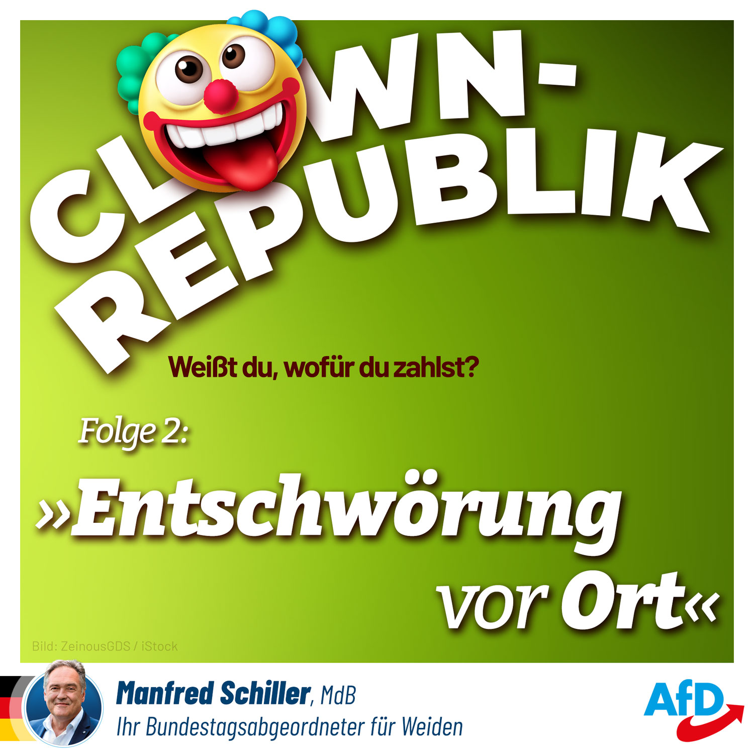 Clownrepublik: Du zahlst für "Entschwörung vor Ort"!